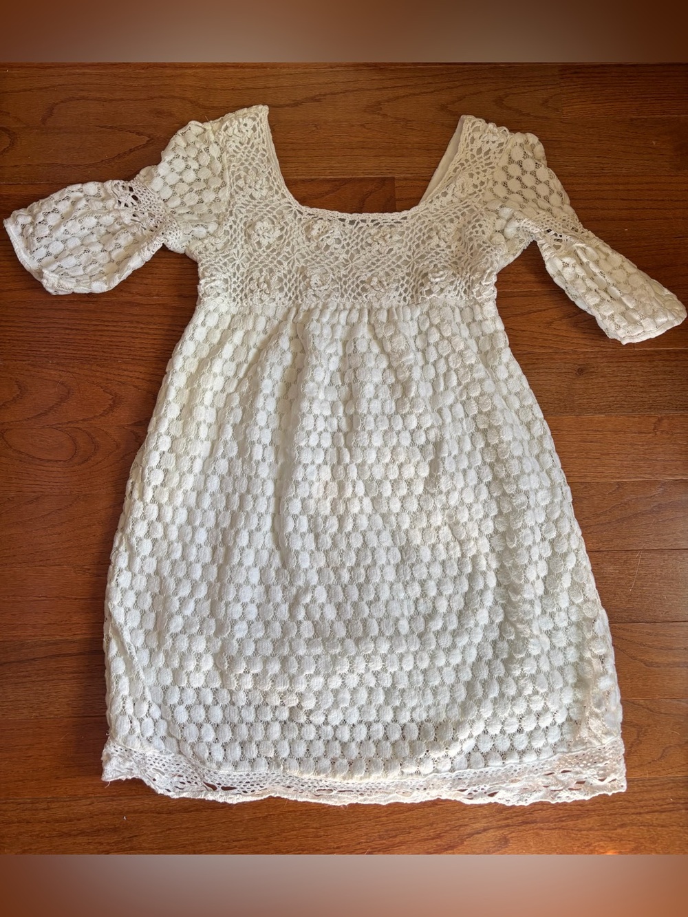 White Crochet Lace Dress